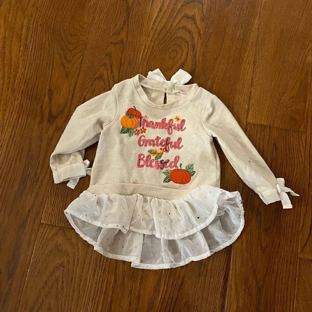 Beautiful Little Lass size 12 mos. thankful grateful blessed top